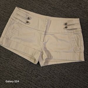Forever 21 Cream High Waist Sailor Button Shorts